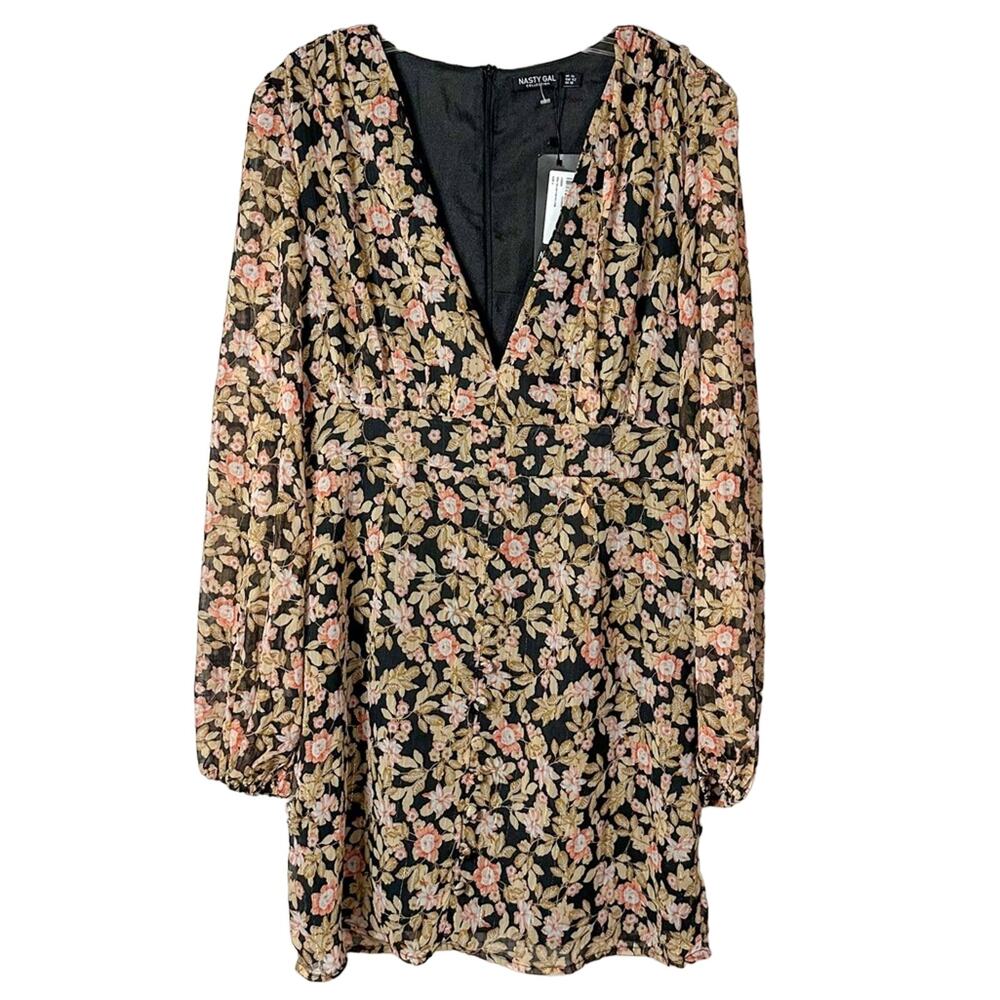 NEW w tags Nasty Gal Nothin Bud Love Floral Fitted Mini Dress Size 10, MSRP $105 - Picture 5 of 15